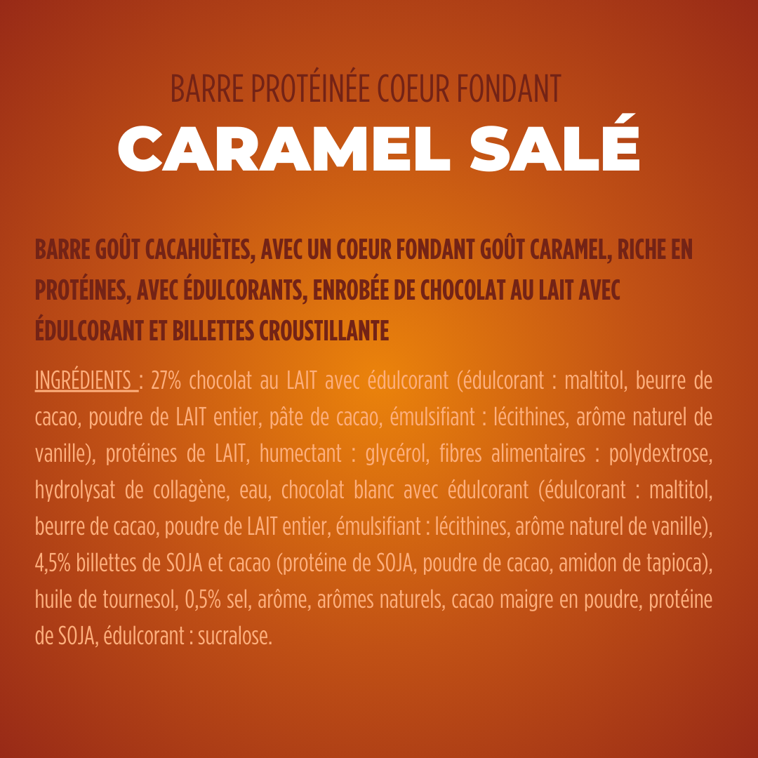 Barre protéinée Coeur Fondant Caramel Salé (x12)