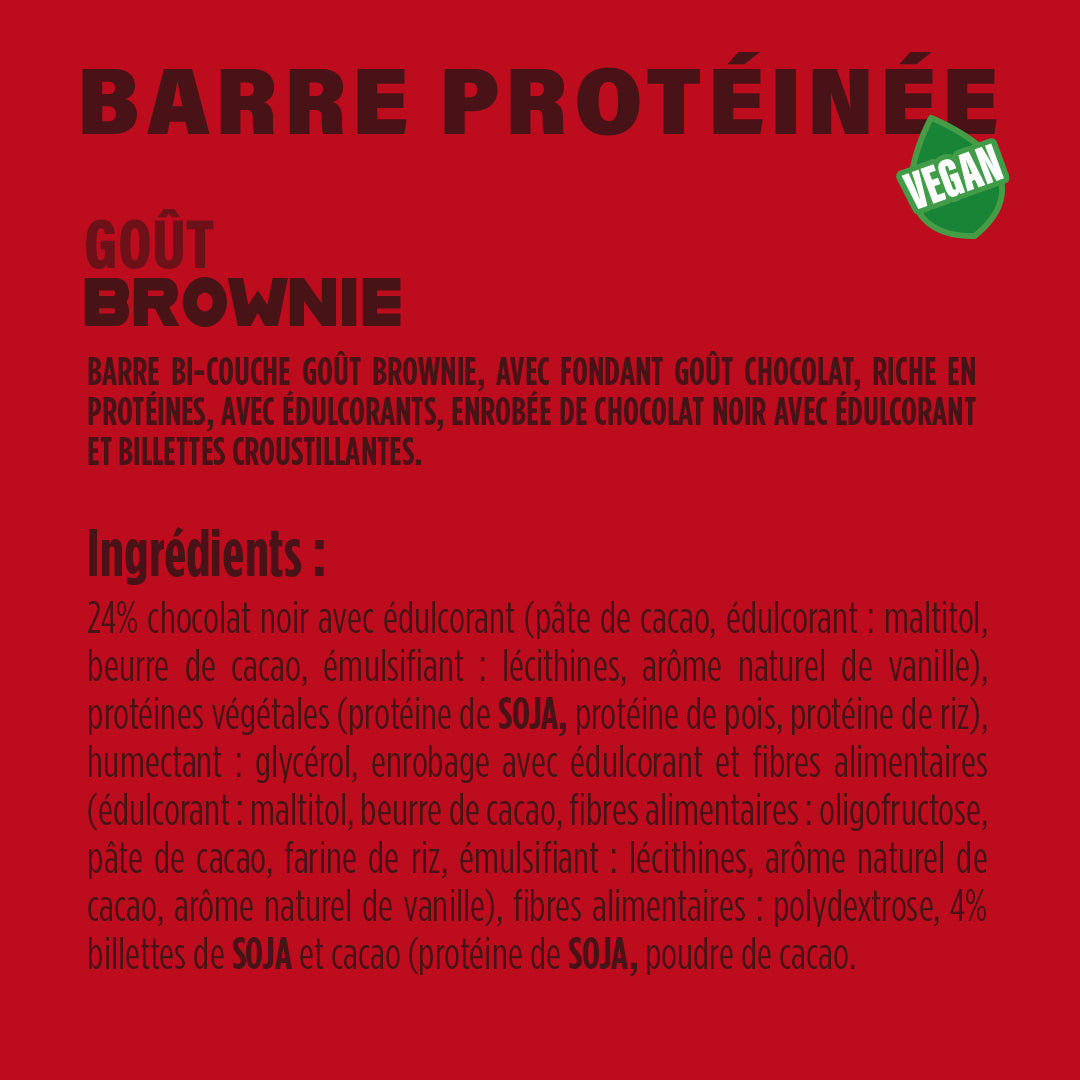 Barre protéinée Vegan Chocolat Brownie (x12)