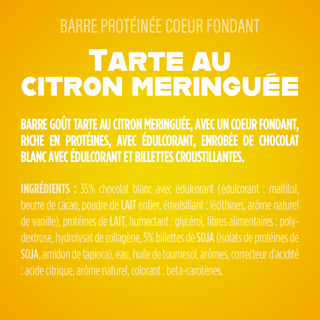 Barre protéinée Coeur Fondant Citron Meringuée (x12)