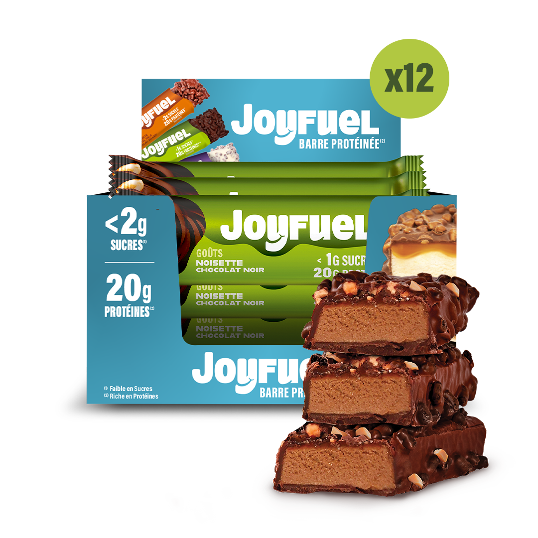 Barre protéinée Chocolat noir Noisette (x12)
