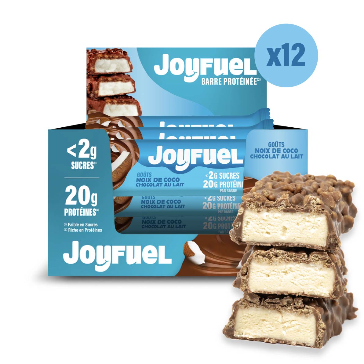 Barre protéinée Chocolat au lait & Coco (x12)